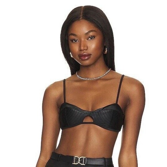 Devon Windsor Swim Top Free People Womens Bikini Daria Size Medium Black - Picture 1 of 10